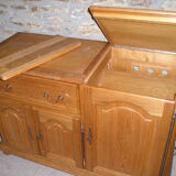 Hifi TV unit in solid blond oak