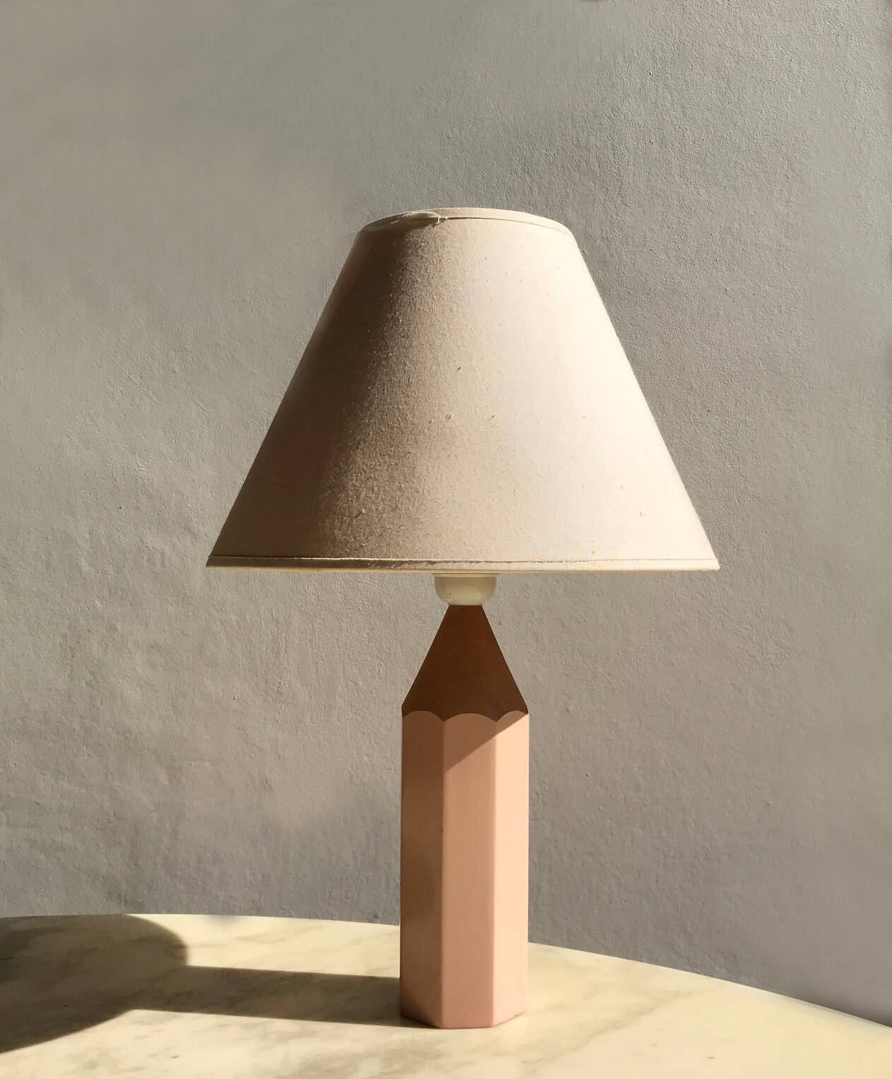 Lampe crayon rose des années 1980