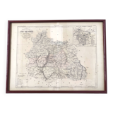 Auvergne Puy engraving map of dome wooden frame old plan of Clermont Ferrand