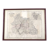 Auvergne Puy engraving map of dome wooden frame old plan of Clermont Ferrand