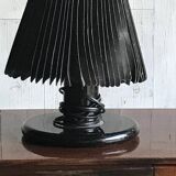 Black metal desk lamp with paper shade in Mid-Century style - 1950s, Czech Republic