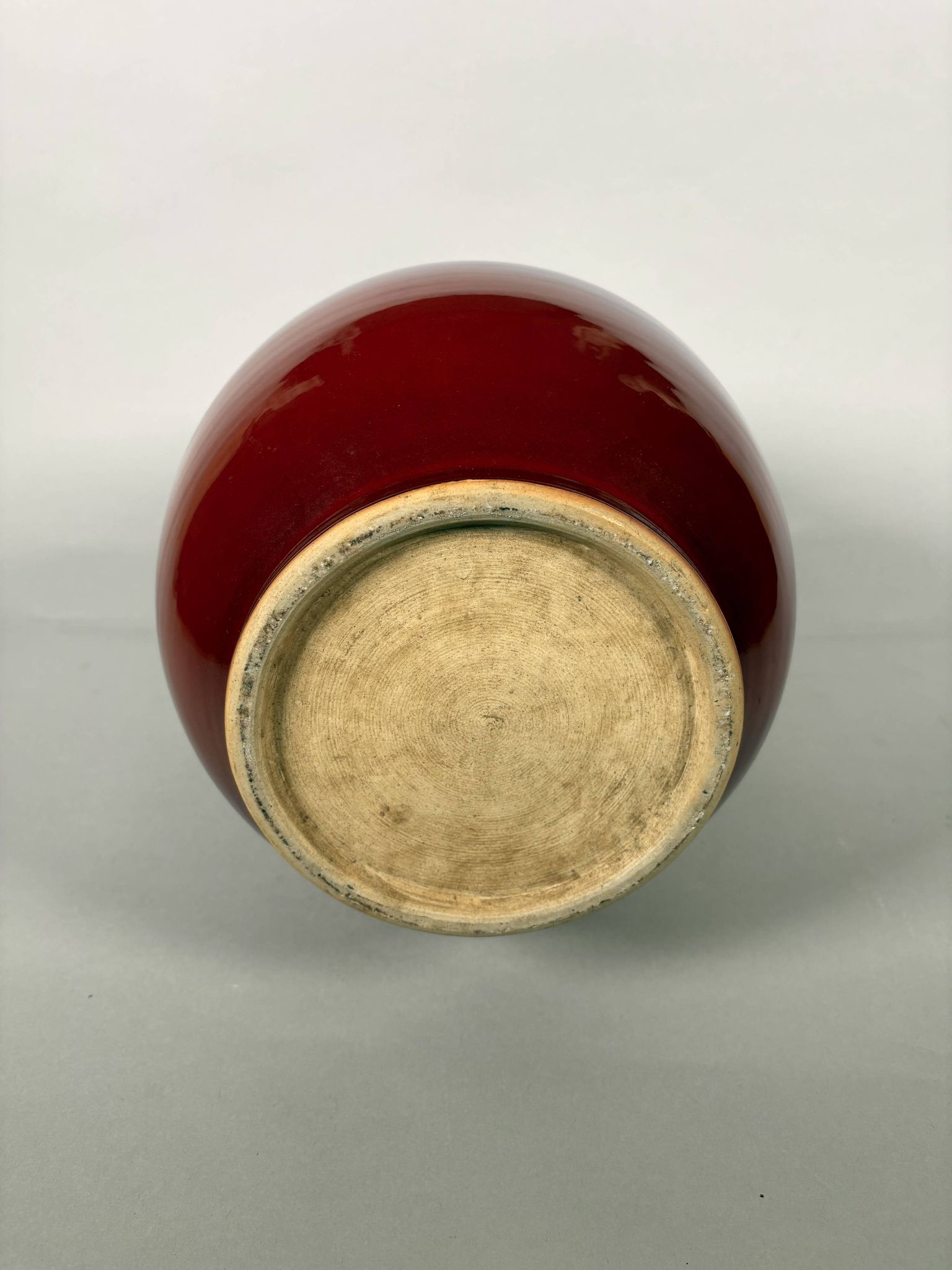 Large red porcelain vase "Ox Blood" - China Qing. 19th century