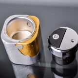 Brutalist lighter by Art3, Brass and aluminum, 1970, Spain