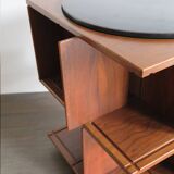 Gianfranco Frattini for Bernini italian wood leather swivel bookcase 1960s