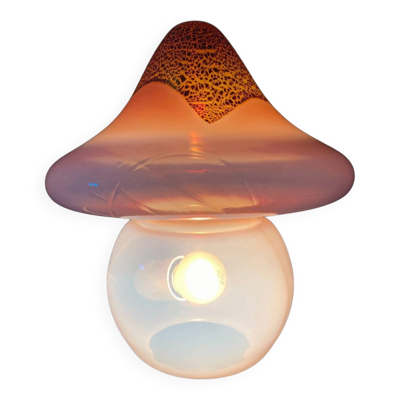 Lampe de table champignon en verre Signé Murano Vetri Italy 70's mushroom l