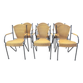 Wicker chairs by Frederick Weinberg, 1960s, set of 6