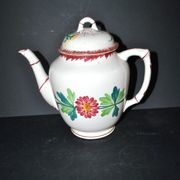 Cafetière Sarreguemines décor Colmar polychrome forme bambou 1930