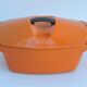 Cocotte en fonte émaillée Le Creuset 4L5  dessinée par Raymond Loewy Vintage