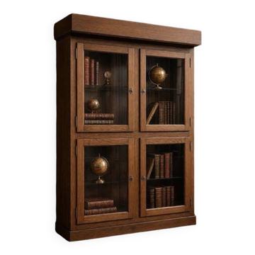 Vitrine/armoire vintage robuste en bois