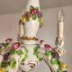 Handgeformt vergoldet vintage Porzellan Kronleuchter Capodimonte 1960er