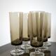6 smoked glass champagne flutes 1970 - Luminarc