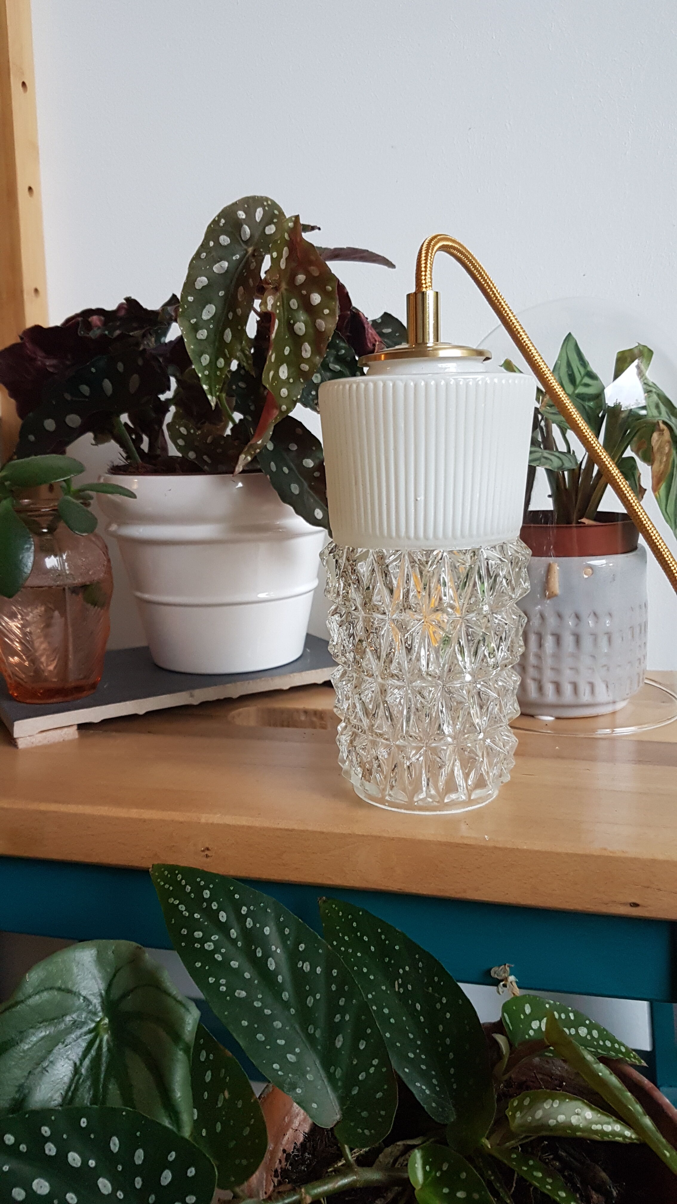 Vintage tulip hanging lamp