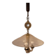 3-light chandelier in Murano glass and gilded brass, 1940.