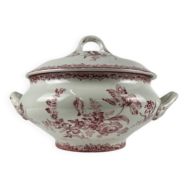 Soupière Sarreguemines, modèle ''Fontange'', rouge, 1918-1950