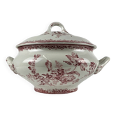 Soupière Sarreguemines, modèle "Fontange", rouge, 1918-1950