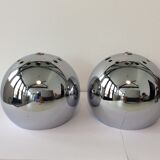 Pair of stainless steel ball globes