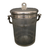 1900 cookie bucket in cut crystal and silver-plated metal
