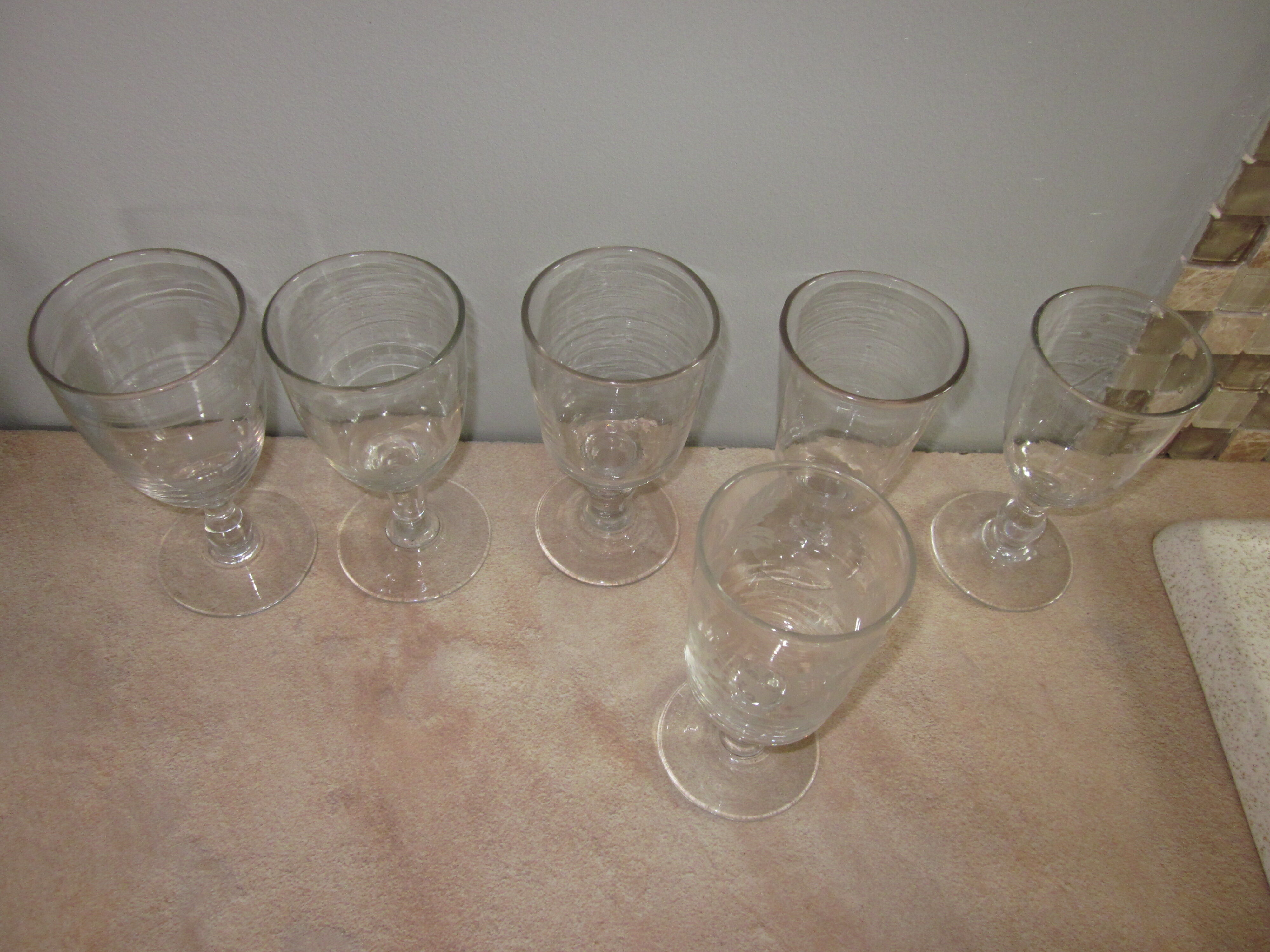 6 old bistro glasses from 1900-1920