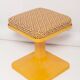 Mid-century mustard yellow floral stool, Poland, 1970s