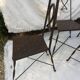 Set de 4 chaises en métal décor de poisson