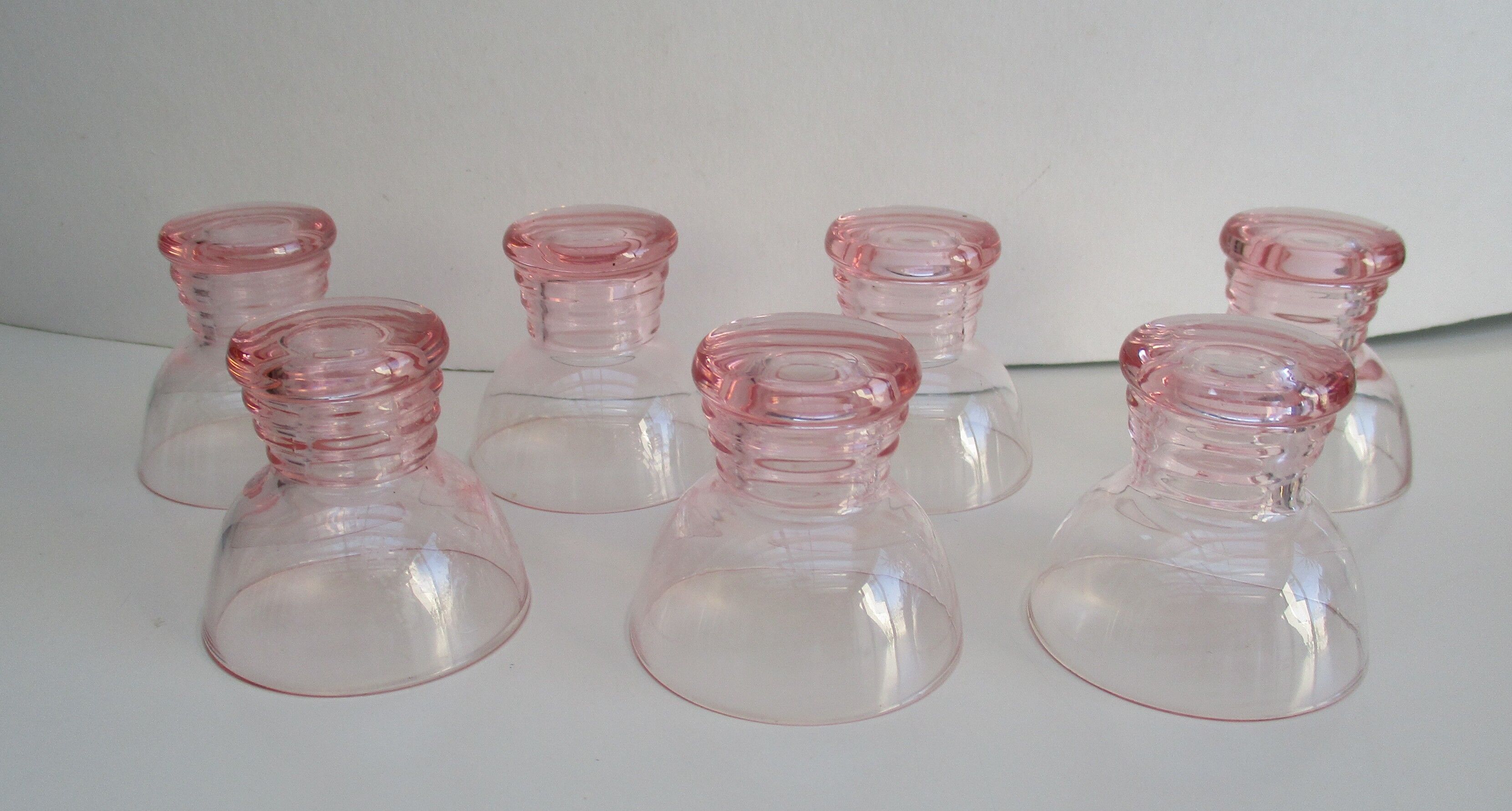 Seven small glasses from art deco-glass