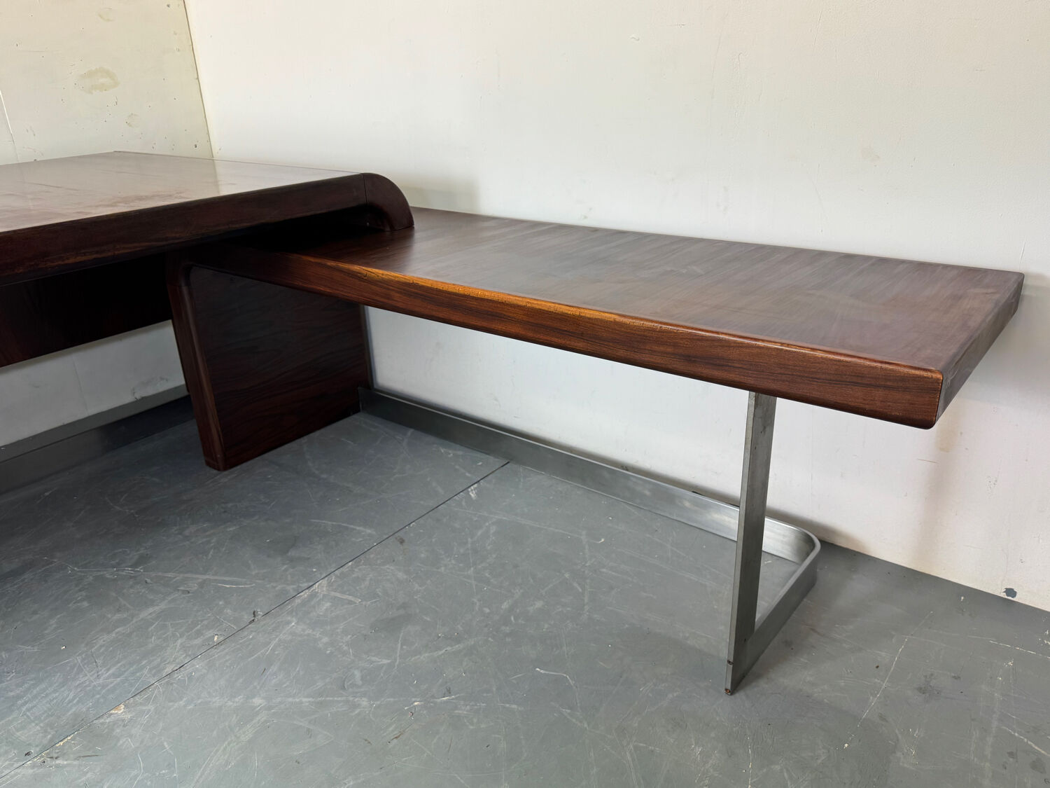 Vintage Danish design mid century wood steel Sibast executive desk