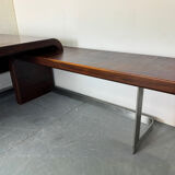 Vintage Danish design mid century wood steel Sibast executive desk