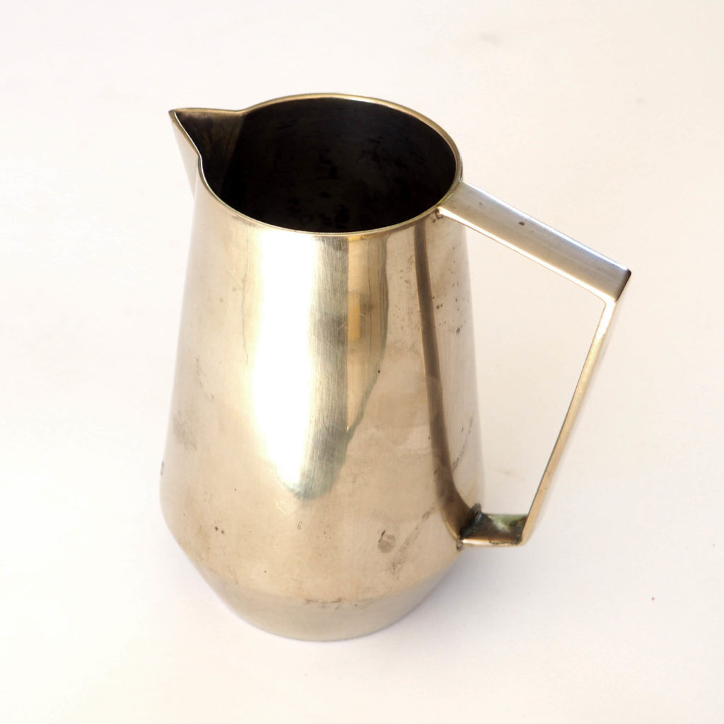 Duo of bronze pitchers