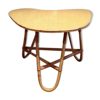 Free-form rattan coffee table
