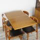 Set of 4 chairs 60s in teak and black leatherette
