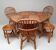 Table bambou avec rallonges 3 chaises et 3 tabourets années 60