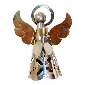 Bougeoir ange suédois vintage en métal