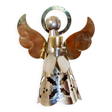 Vintage Swedish metal angel candlestick