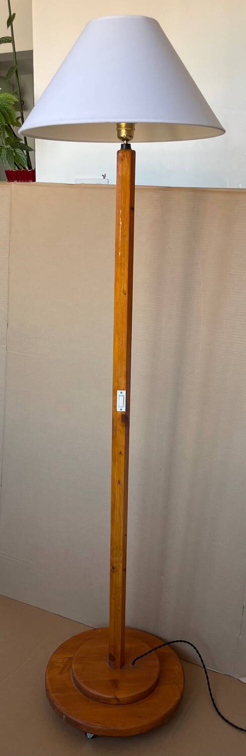 Antique wooden floor lamp