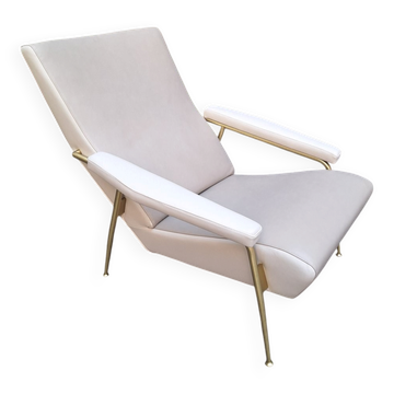 Dezza D.153.1 Armchair in Two-Tone Leather by Gio Ponti for Molteni, 1990s
