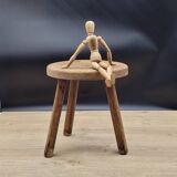 Cowhide egg tripod stool