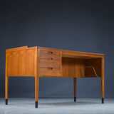 Asymmetrical Mid-Century Teak Desk with Bar, 1960s