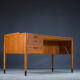 Asymmetrical Mid-Century Teak Desk with Bar, 1960s