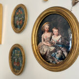 Portrait avec cadre doré ancien