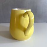 Large vintage ceramic jug pastel yellow, waku germany