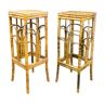 Square mid-century modern bamboo plant stand