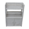 Library, small furniture, rattan, Wicker, woven white, vintage 1970