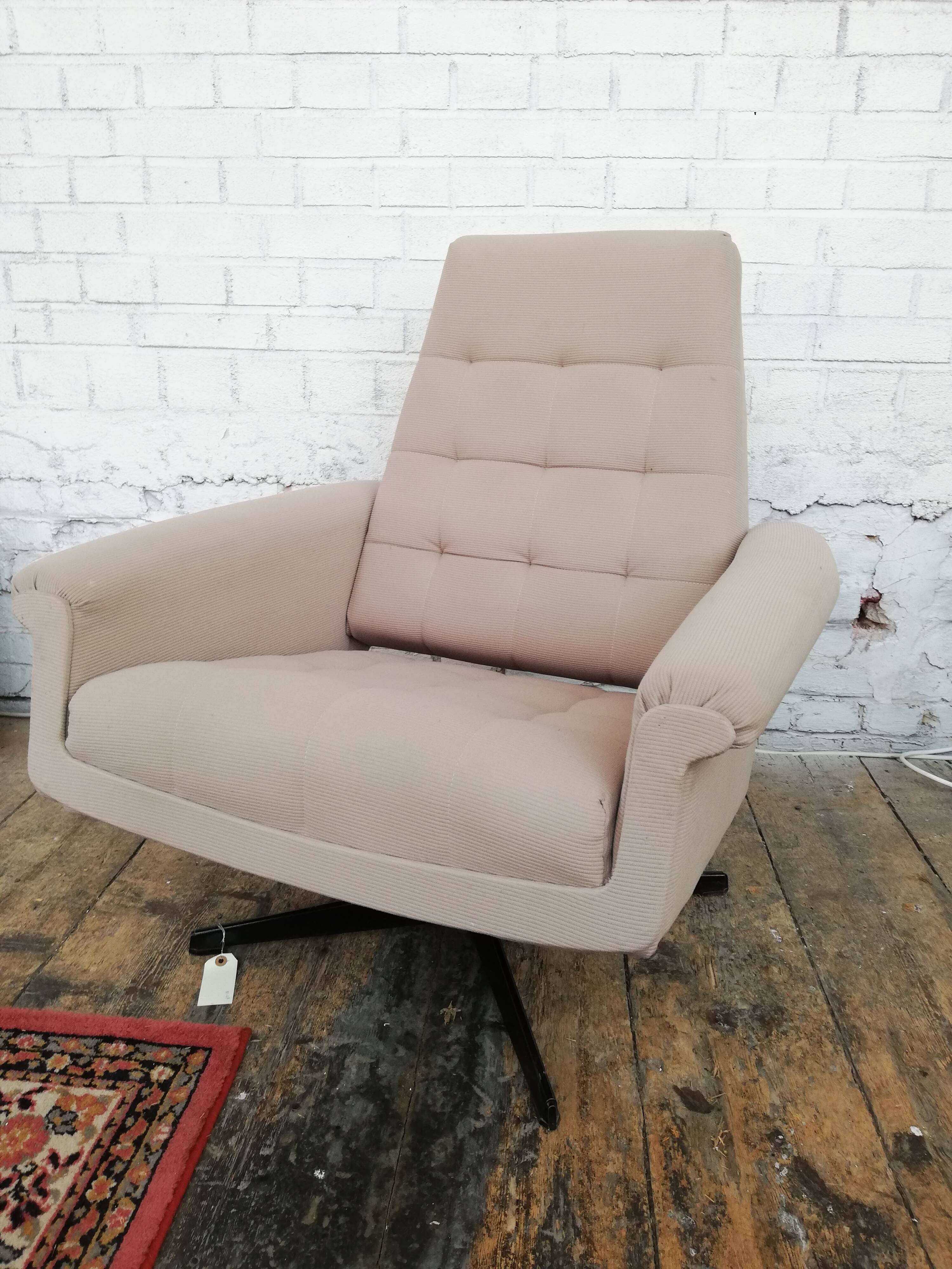 Armchair with Czech footrest, 1960, Munzar and Moravian