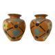 paire de vases en terre cuite vernissée