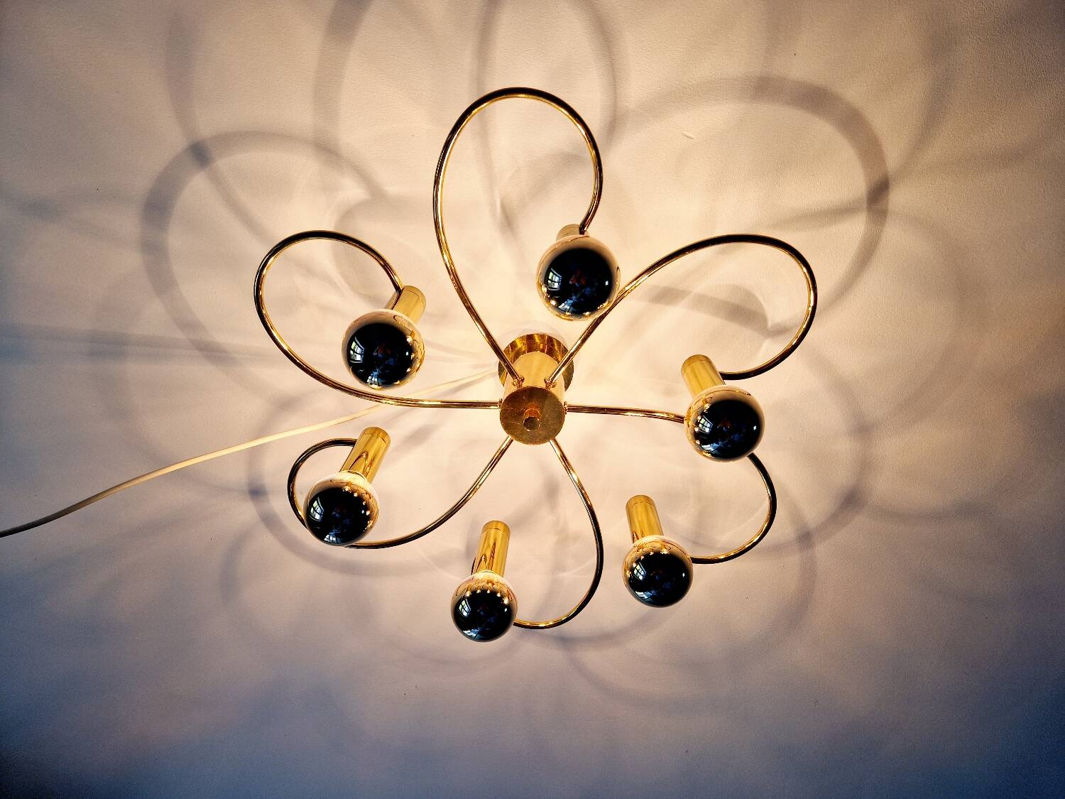 Brass ceiling light, Cosack Leuchten, 1970s