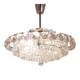Diamond-cut faceted glass chandelier Bakalowits Vienna, Austria, 1950s