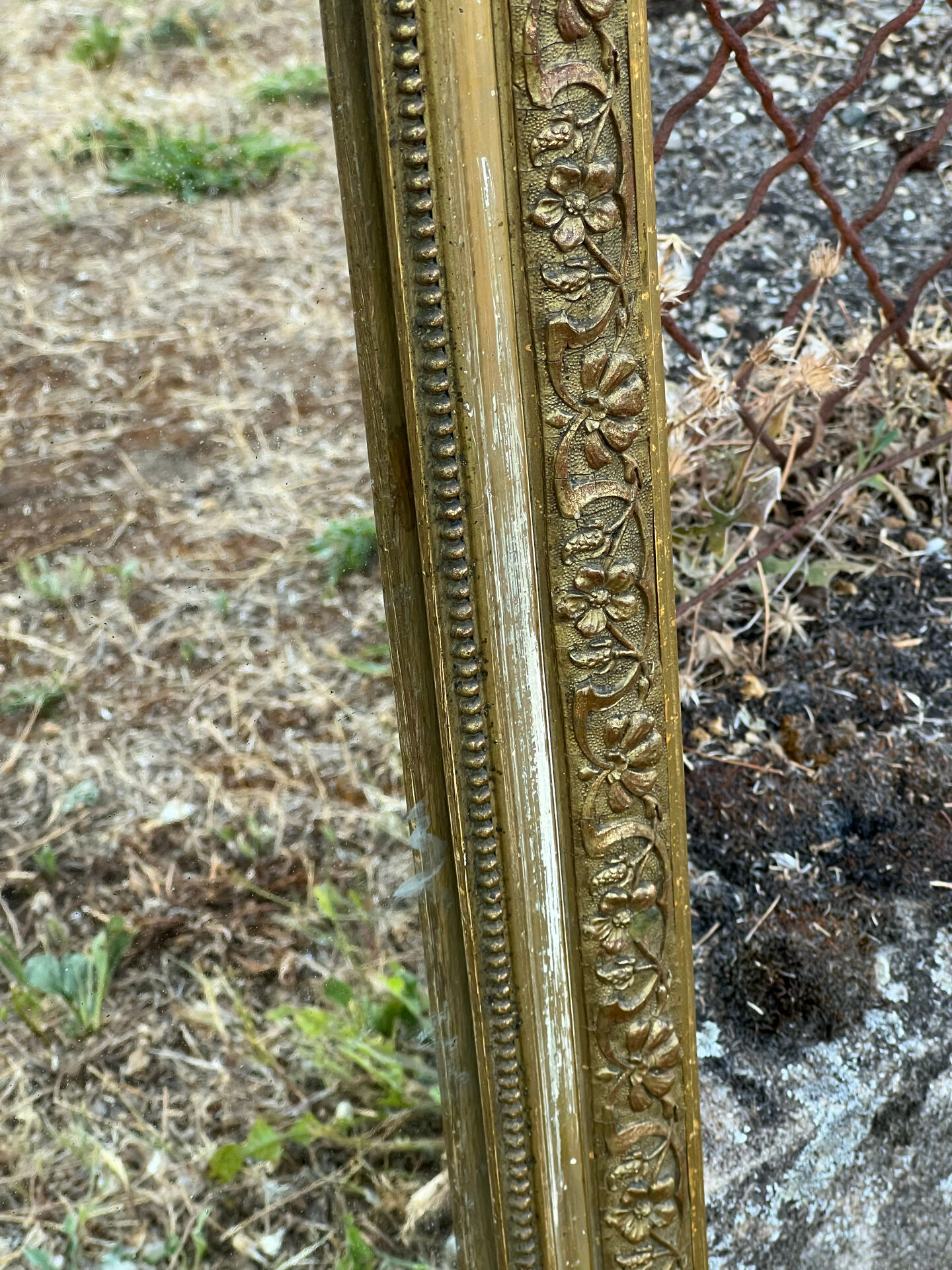Louis-Philippe mirror with gold leaf, mercury glass 65x51cm
