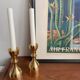 Scandinav brass candle holder duo