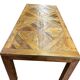Table XL vintage en bois avec marqueterie