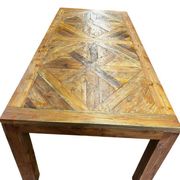 XL vintage wooden table with marquetry